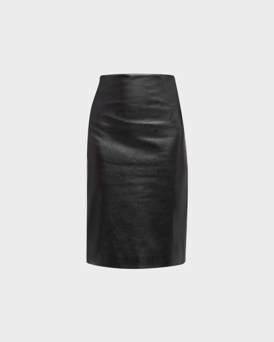 Franci Leather Knee-Length Dress